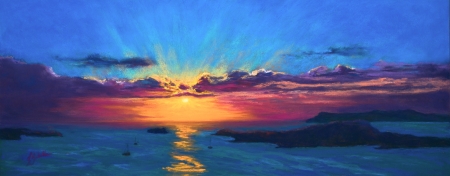 Santorini Sunset by artist Joycelyn Schedler